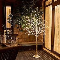 Eambrite Ft White Christmas Tree Lights Pre Lit Birch Twig Tree With