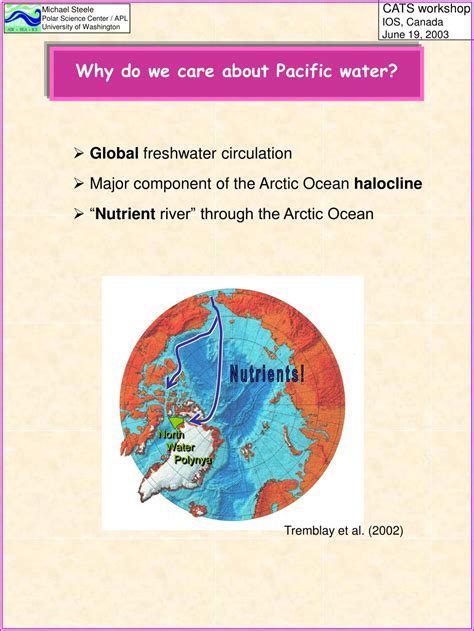 Ppt The Circulation Of Summer Pacific Water In The Arctic Ocean