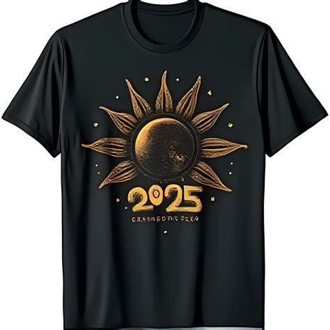 Black T Shirt With Gold Sun Graphic Design Carneval De Rio Print