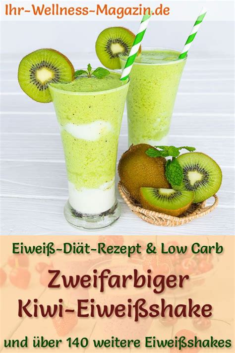 Zweifarbiger Kiwi Eiwei Shake Low Carb Eiwei Di T Rezept Zum