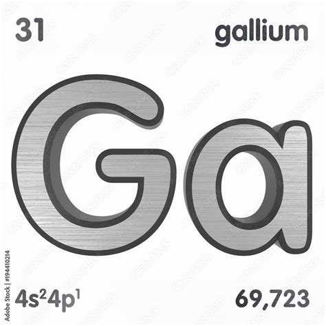 Gallium Ga Chemical Element Sign Of Periodic Table Of Elements 3D