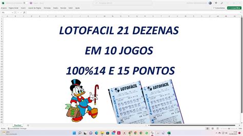 LOTOFACIL 21 DEZENAS EM 10 JOGOS 100 14 E 15 PONTOS YouTube