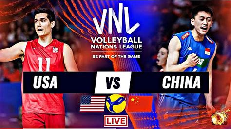 USA Vs CHINA Live Score Update Today Match VNL 2023 FIVB VOLLEYBALL MEN