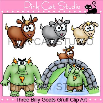 Three Billy Goats Gruff Clip Art Goats Troll Bridge Meadow Tpt