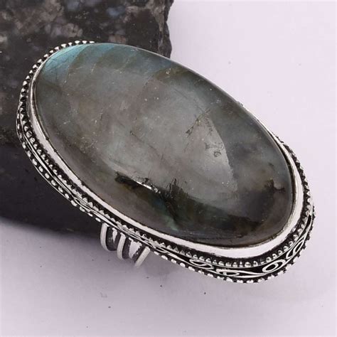 Labradorite Edelstein Handgemacht Antik Design Ring Schmuck Us Size R