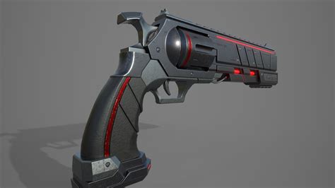 Scifi Revolver 3d Model 19 3ds Fbx Obj Blend Free3d