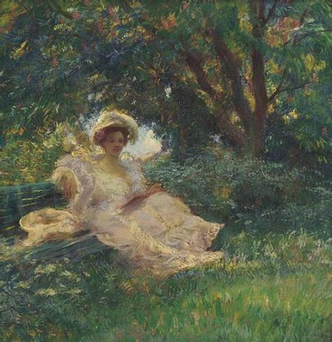 Gaston La Touche French 1854 1913 Sous Les Arbres Oil On Canvas