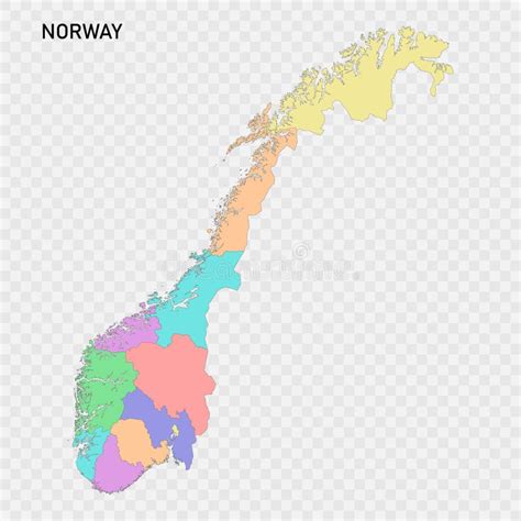 Isolated Colored Map of Norway Stock Vector - Illustration of region, national: 280482187