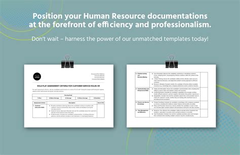 Role Play Assessment Criteria For Customer Service Roles HR Template In