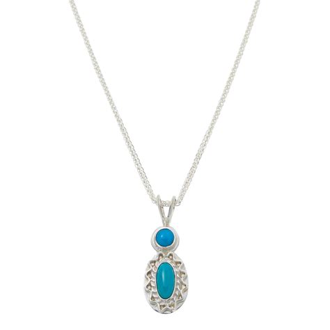 Jay King Sterling Silver Sleeping Beauty Turquoise Pendant With Chain