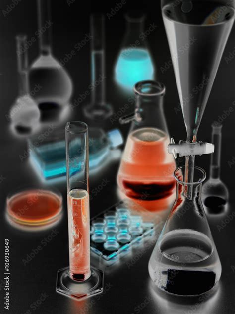 Laboratory glassware cross processed Stock Photo | Adobe Stock