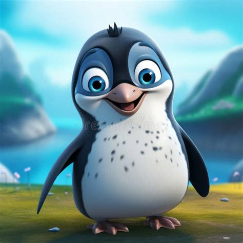 Realistic Cartoon Style of Rockhopper Penguin Character Erik from Happy ...