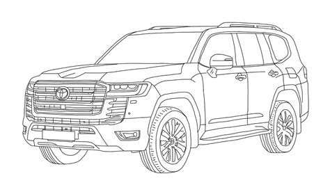 How to draw Toyota Land Cruiser 2022 - YouTube