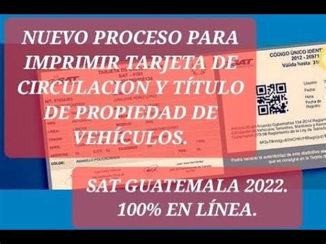 NUEVO PROCESO PARA IMPRIMIR TARJETAS DE CIRCULACION Y TITULO DE