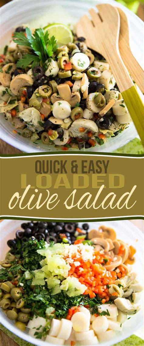 Quick And Easy Loaded Olive Salad • The Healthy Foodie