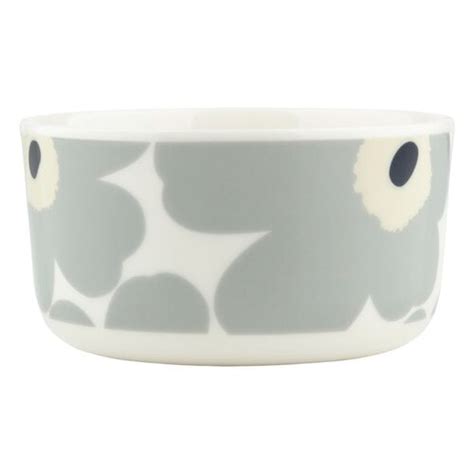 Marimekko Oiva Unikko Bowl Dl White Light Grey Sand Dark