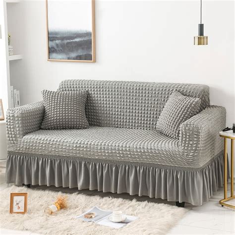 Sarung Sofa Elastis Streachable Elastic Sofa Cover With Skirt Stretch