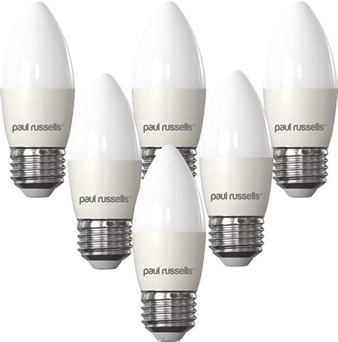 Paul Russells 65w Led Candle Light Edison Screw E27 60w Bulb 806lm Led Bulbs 6500k Daylight