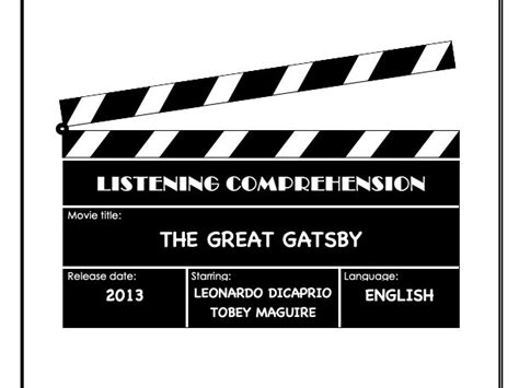 Listening Comprehension - The Great Gatsby | Teaching Resources