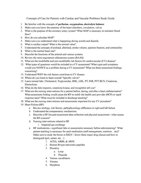 Concepts Of Care For Patients With Cardiac And Vascular Problems Study