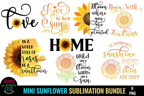 Sunflower Sublimation Bundle Sunflower Graphic By Happy Printables