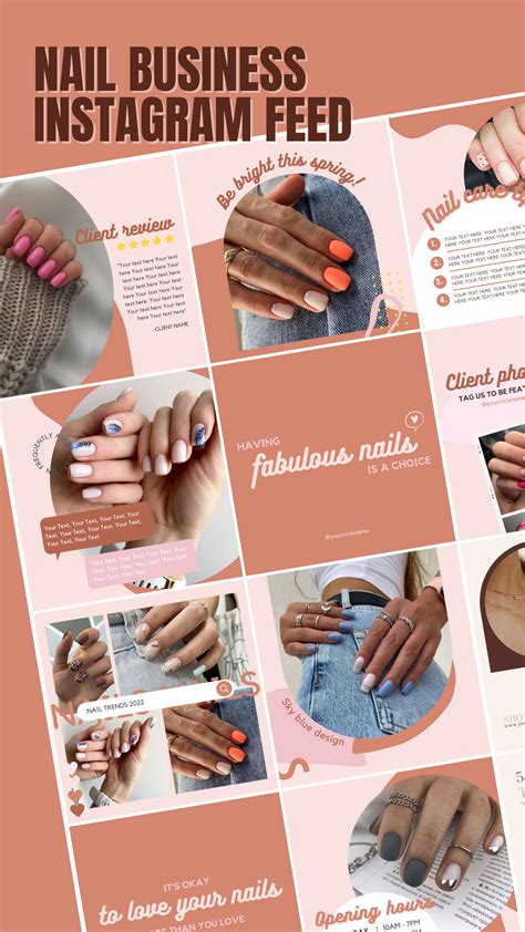 Nail Tech Post Template Nails Instagram Templates Posts Retro Instagram