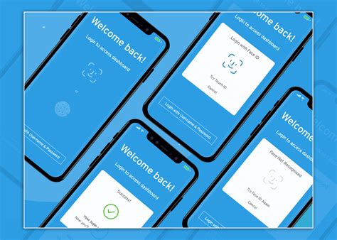 login  face id  touch id  behance