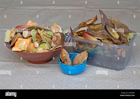 Containers Of Food Waste Set Aside For Composting Stock Photo Alamy