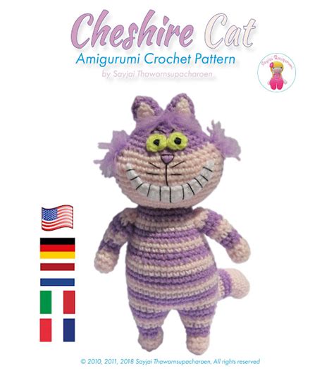 Cheshire Cat Amigurumi Crochet Pattern Sayjai Amigurumi Crochet