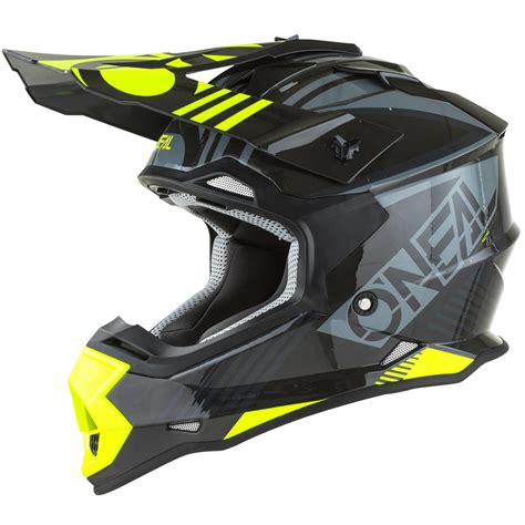 O Neal MX Helmet 2SRS Rush Grey Neon Yellow Maciag Offroad