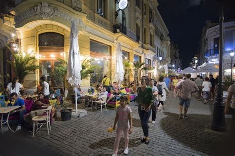 Bucharest Old City at Night , Romania Editorial Photography - Image of ...