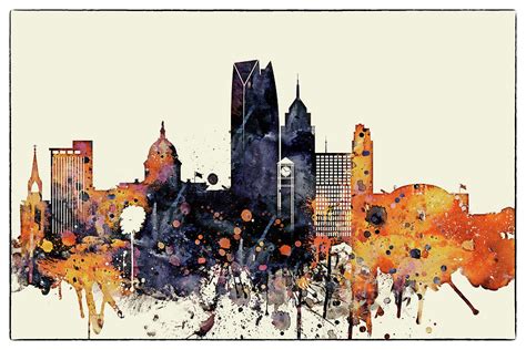 Oklahoma City Skyline Digital Art by Dim Dom | Pixels