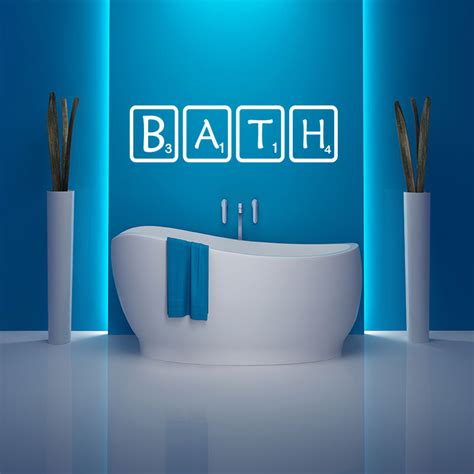 Sticker Salle De Bain Scrabble Bath Stickers Stickers Citations