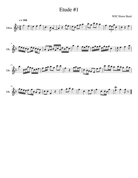 Oboe Etude 1 Sheet Music For Oboe Solo