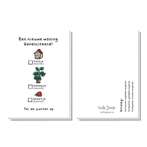 Wenskaart Nieuwe Woning Gefeliciteerd Nieuwe Woning Greeting Card New