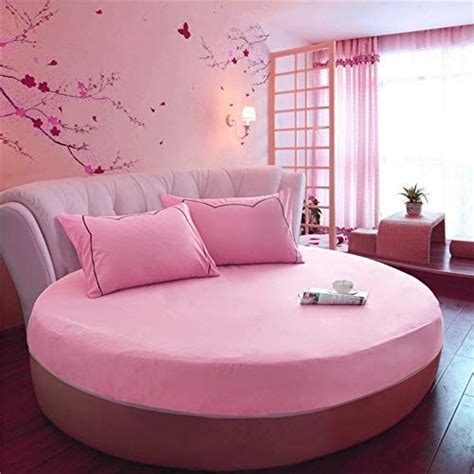 Pink Round Sheet Set 84 Inch Diameter Solid Comfy Best Bed Designs