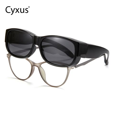 Cyxus Fit Over Glasses Wrap Sports Driving Sunglasses Set Of Mirrors Sunglasses Men Women