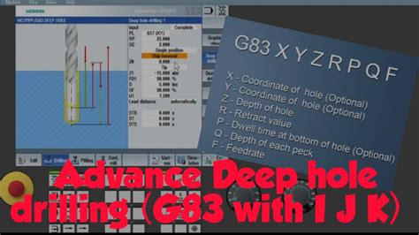 Advance G83 Cycle With I J K Inputs In Siemens CNC Deep Hole Drilling