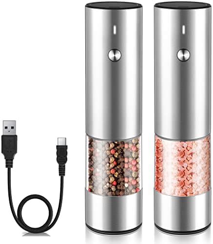 Amazon Rechargeable Electric Salt And Pepper Grinder Set Durable