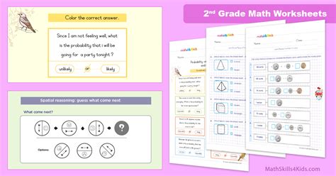 Free second Grade math worksheets printable for kids