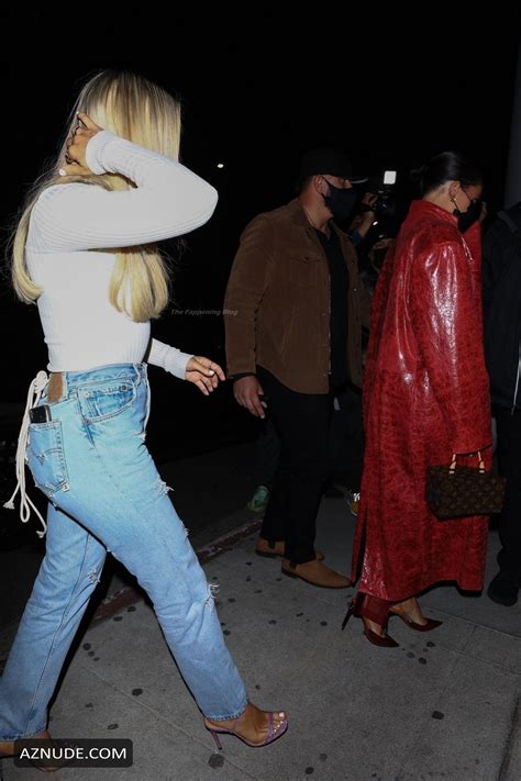 Kylie Jenner Sexy Arrives For Justin Biebers Album Release Party In Hot Red In Los Angeles AZNude