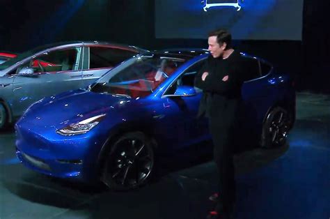 Tesla S Elon Musk Introduces Model Y Crossover SUV