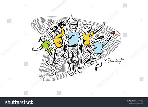 Cricket Fever Freehand Sketch Graphic Design Stock Vector Royalty Free