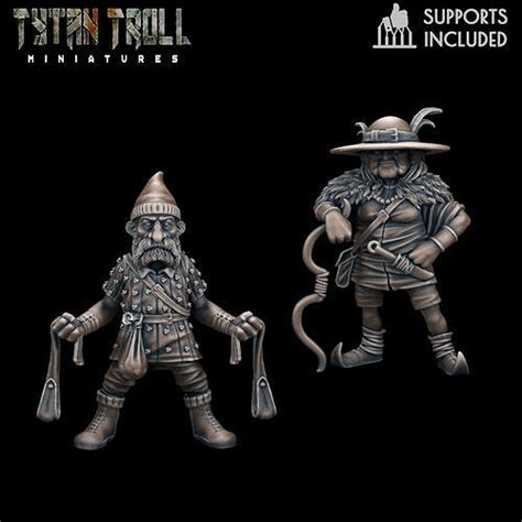 DnD Heroes Gnome Fighters Pre Supported 3D Model 3D Printable