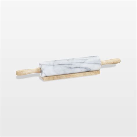 French Kitchen White Marble Rolling Pin With Stand Reviews Crate