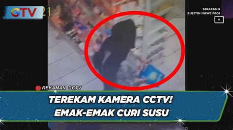 Emak Emak Curi Susu Kemasan Terekam Cctv Di Kab Tangerang Banten