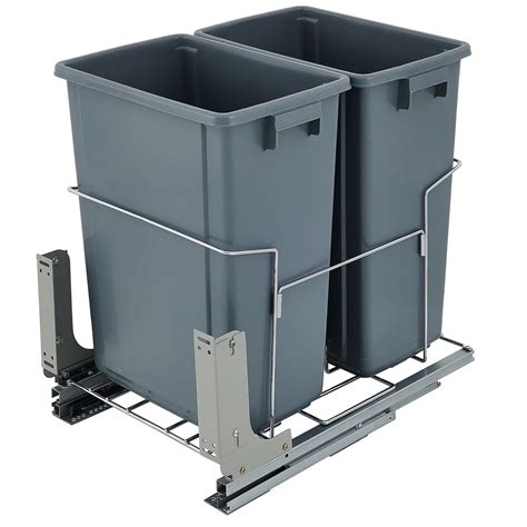 Vevor Pull Out Trash Can Qt Double Bins Under Mount Kitchen Waste