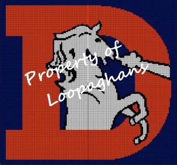 Denver Broncos Crochet Pattern Afghan Graph Loopaghans Custom Crochet