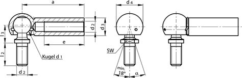 Gebert Angle Joints Din Form Cs Long Version With Threaded Pin