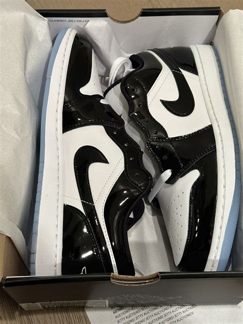 Nike Air Jordan 1 Low Se Concord Panda 10 5 Black White Patent Leather